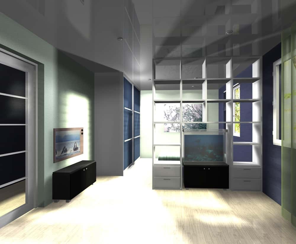 illuminate the glass living room partition