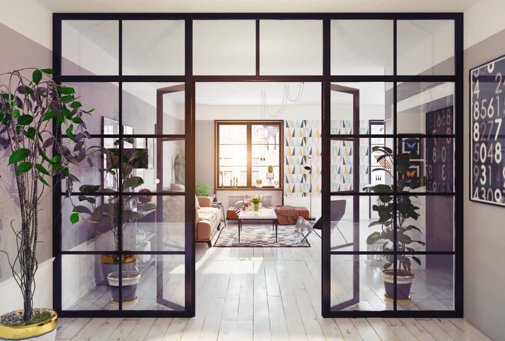 living room partition glass screen
