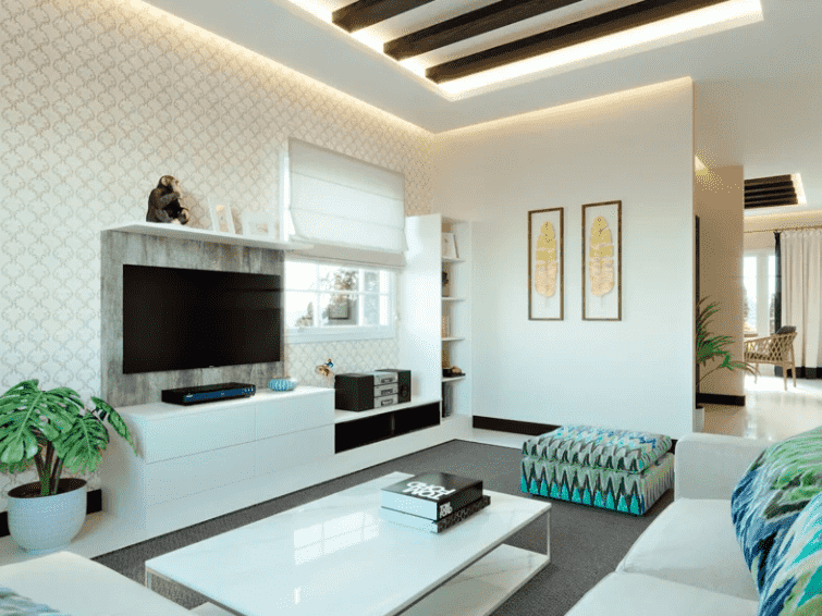 living room wall treatment