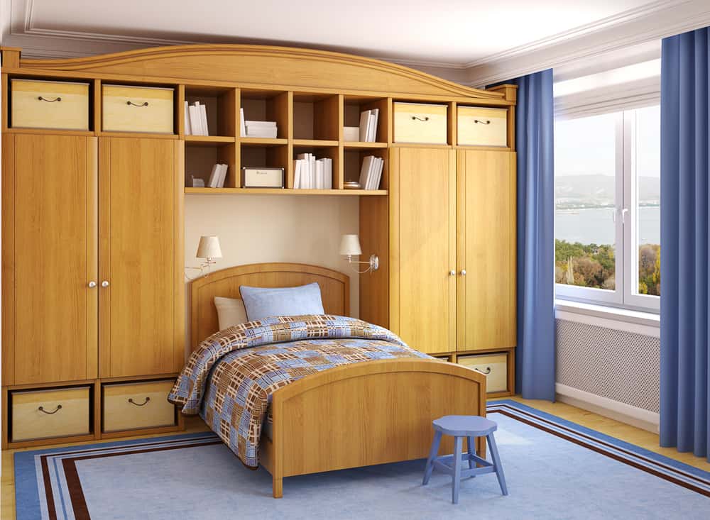 wardrobe designs with the headboard