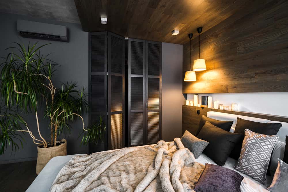 wardrobe with the flooring and walls