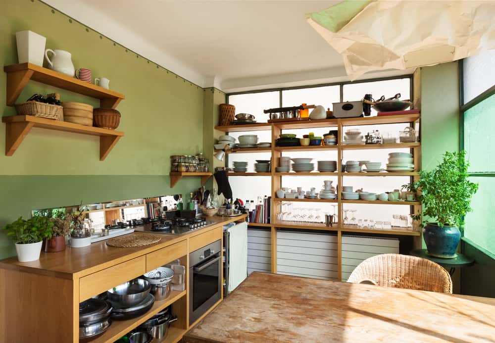 open shelves
