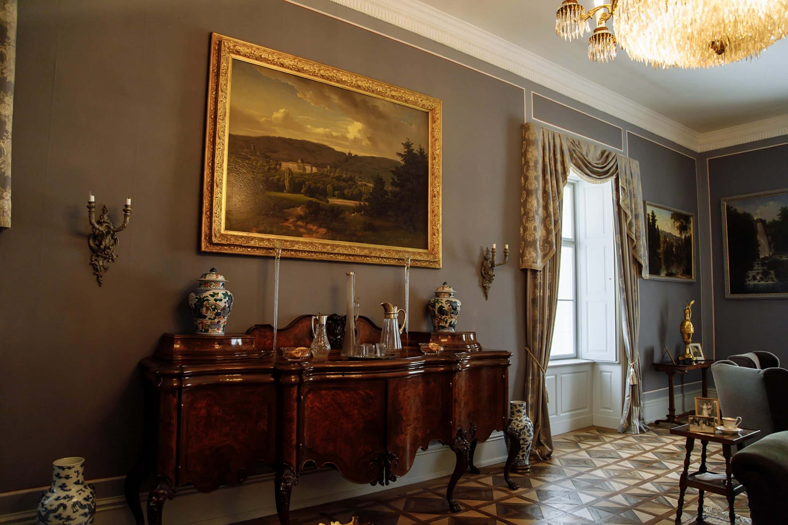 large artwork on a wall space