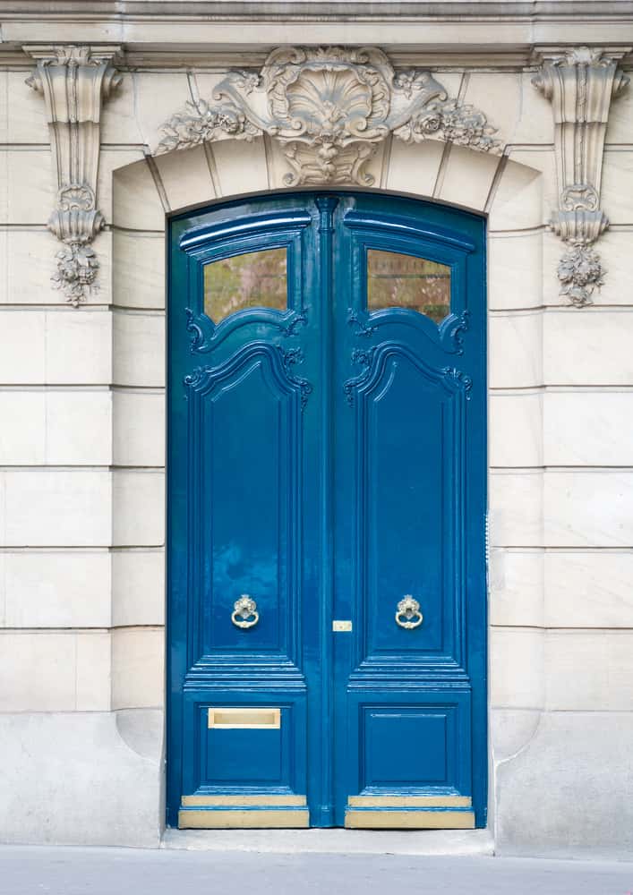 vintage blue door