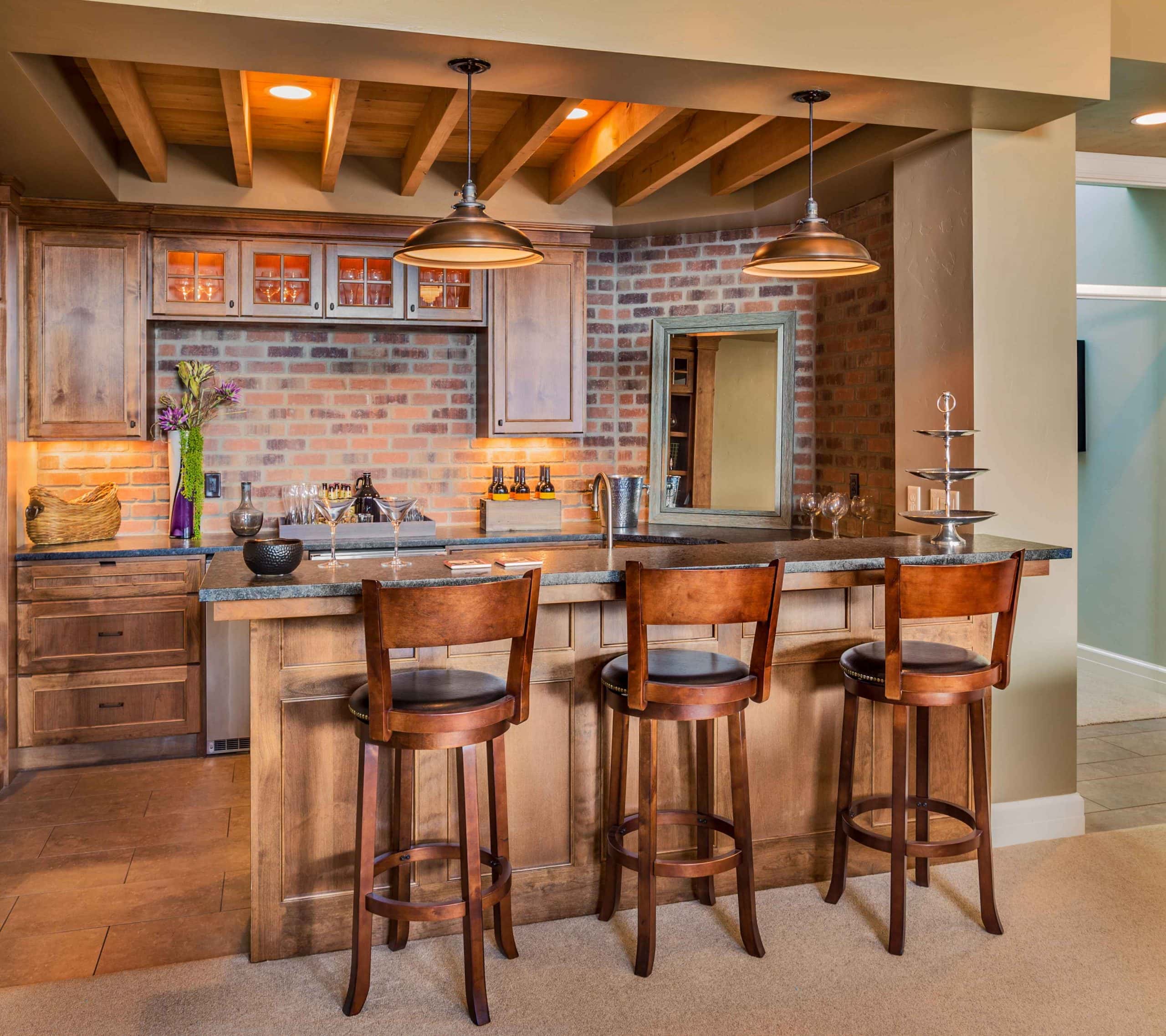 beautiful wooden bar