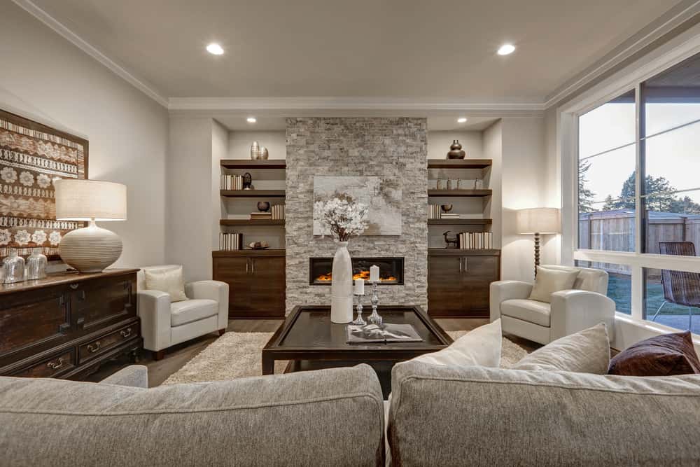 built-in shelves