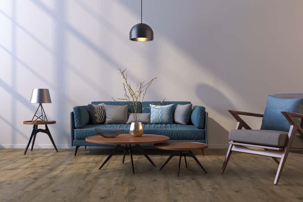 coastal grey and blue living room