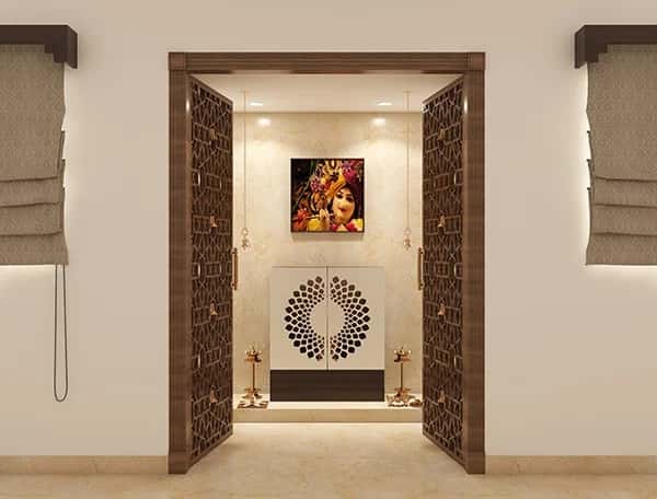contemporary small pooja room