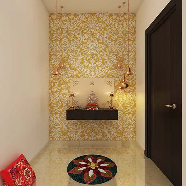 neat pooja shelves design