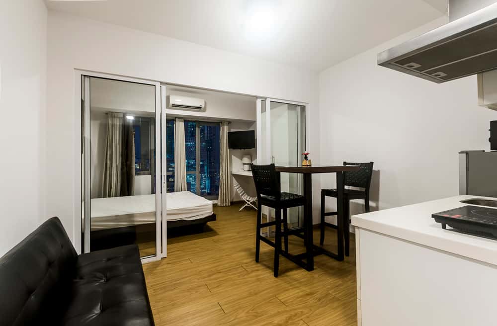 sliding partition for living room and kitchen