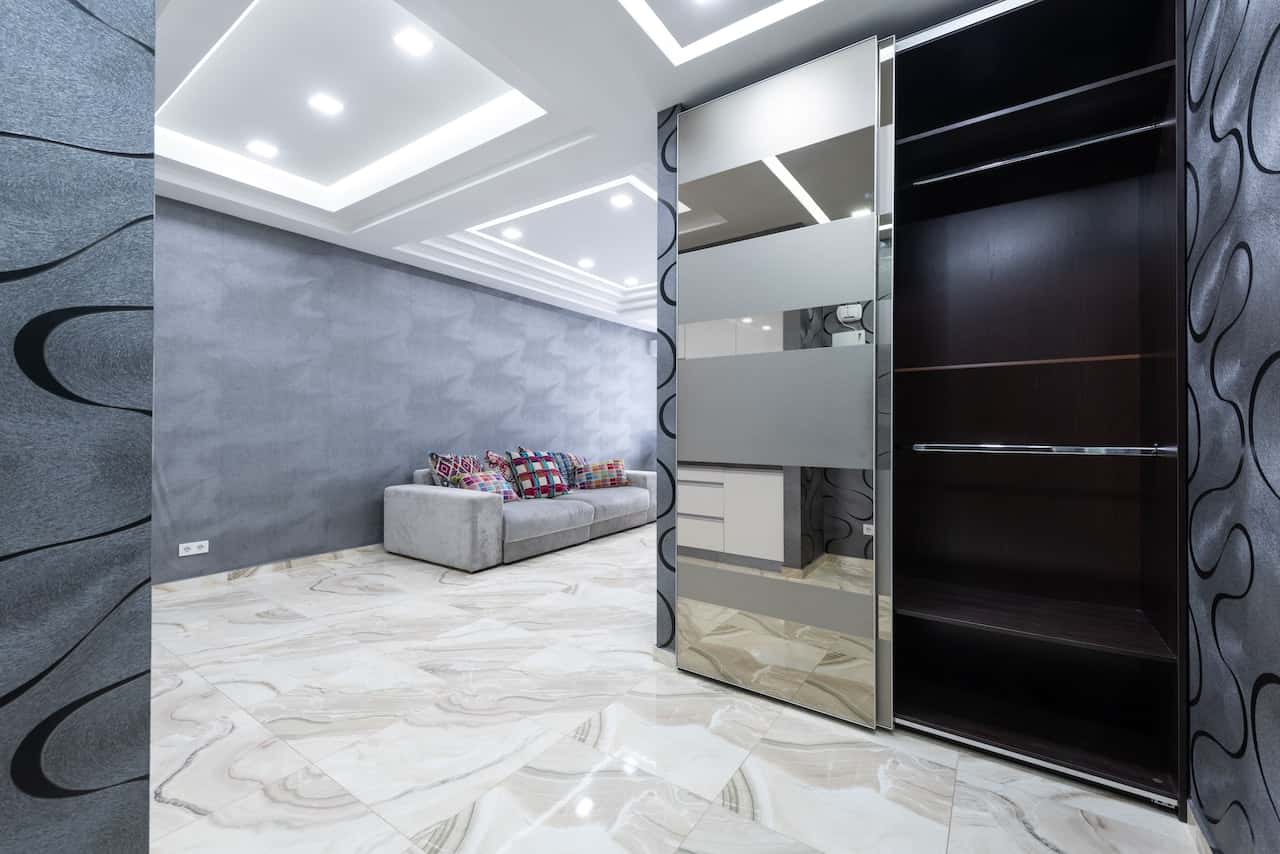wood and glass wardrobe design
