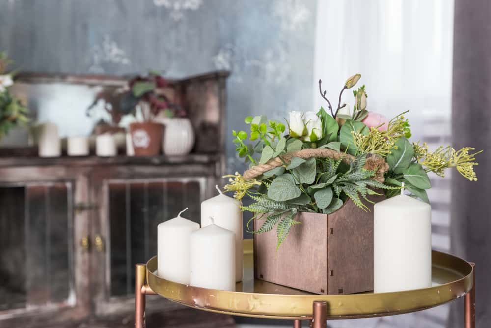 scented candles and essential oil for diwali decor