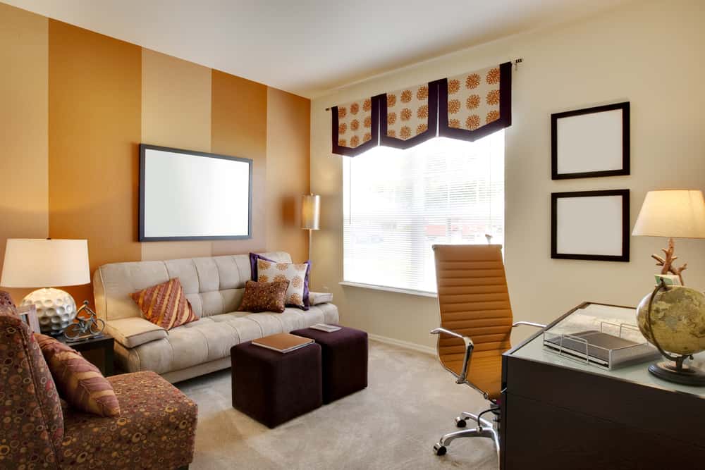 beige and burnt orange walls