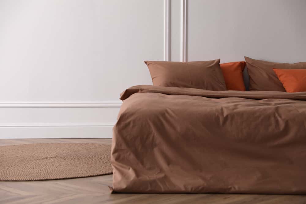 brown and orange bedroom