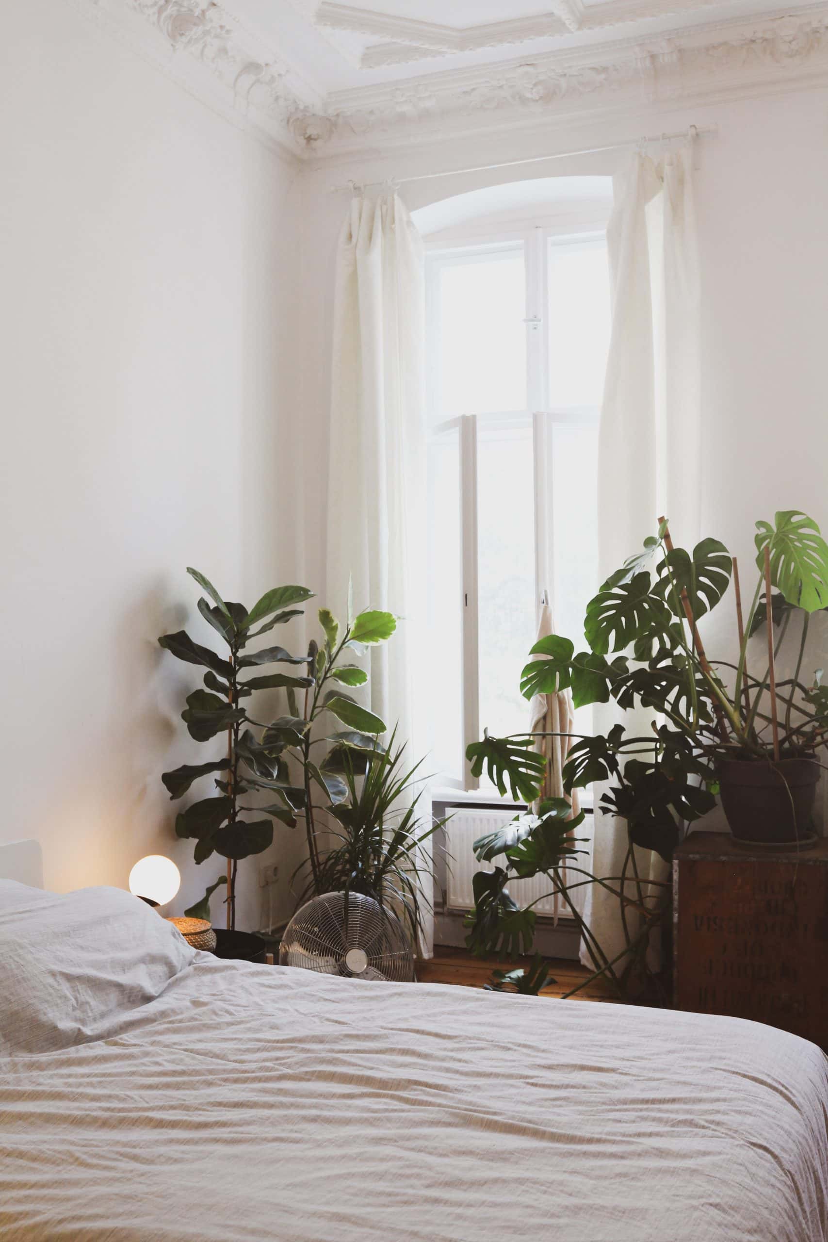 white bohemian bedroom