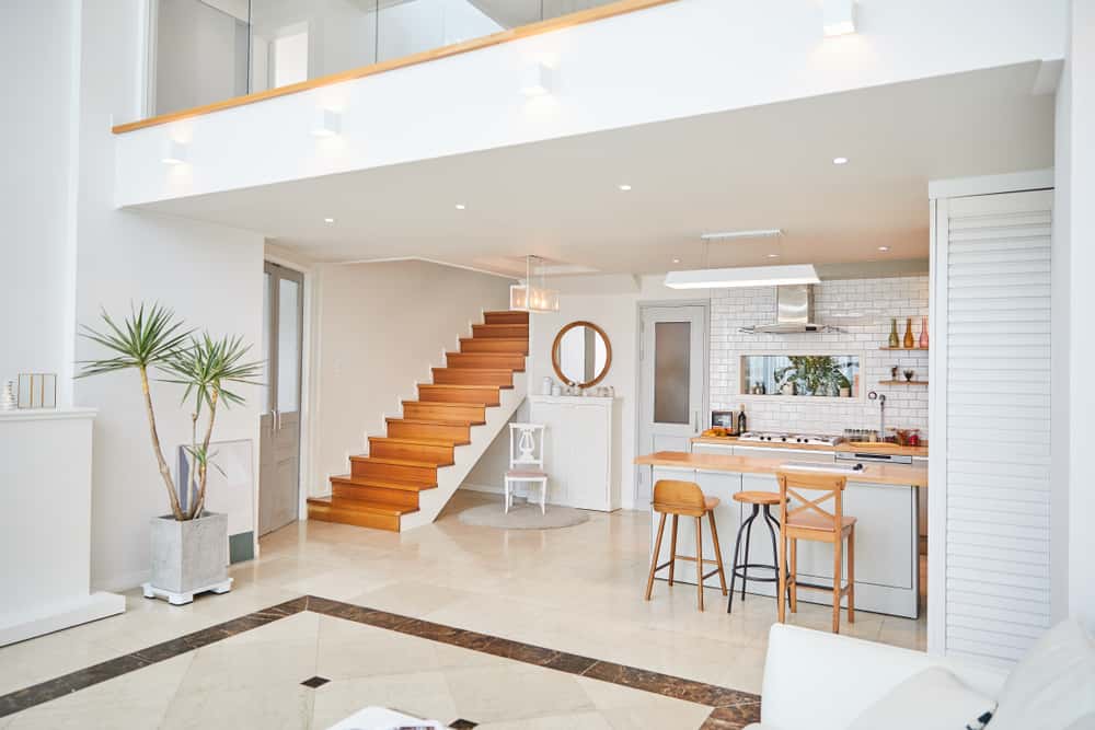 statement staircase in duplex
