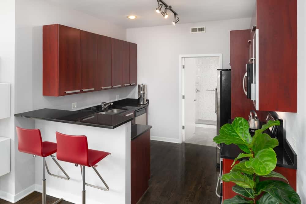 wine colour kitchen cabinets