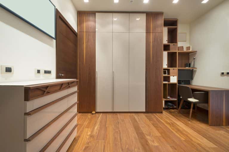 modern study table with bookshelf design