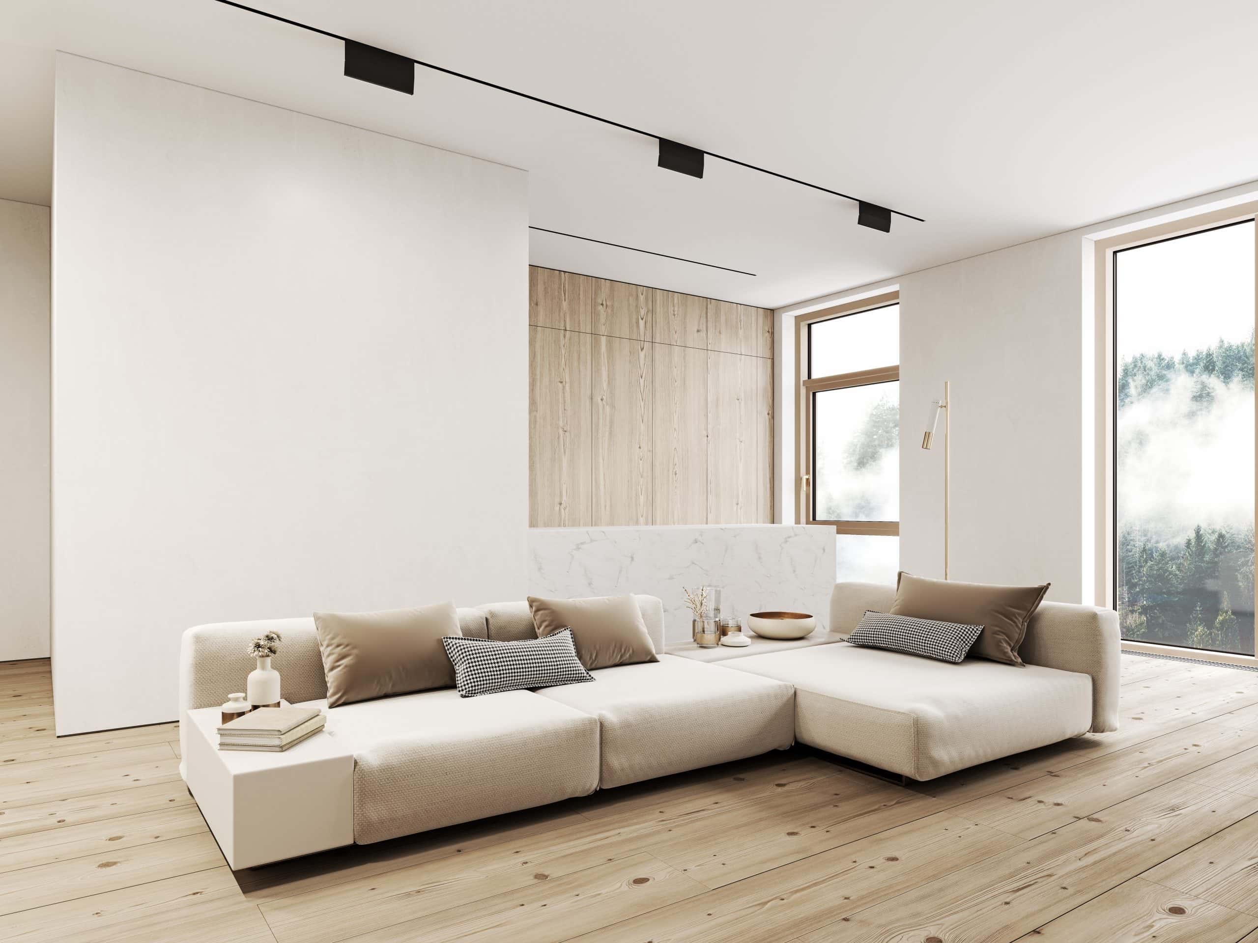 minimalist white ceiling