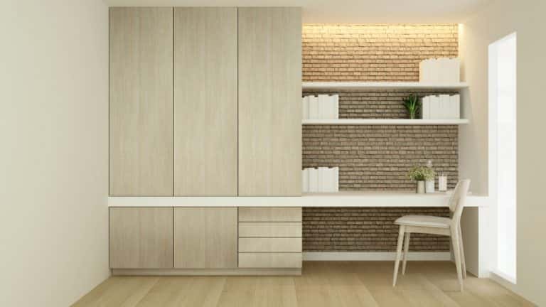wardrobe with study table design