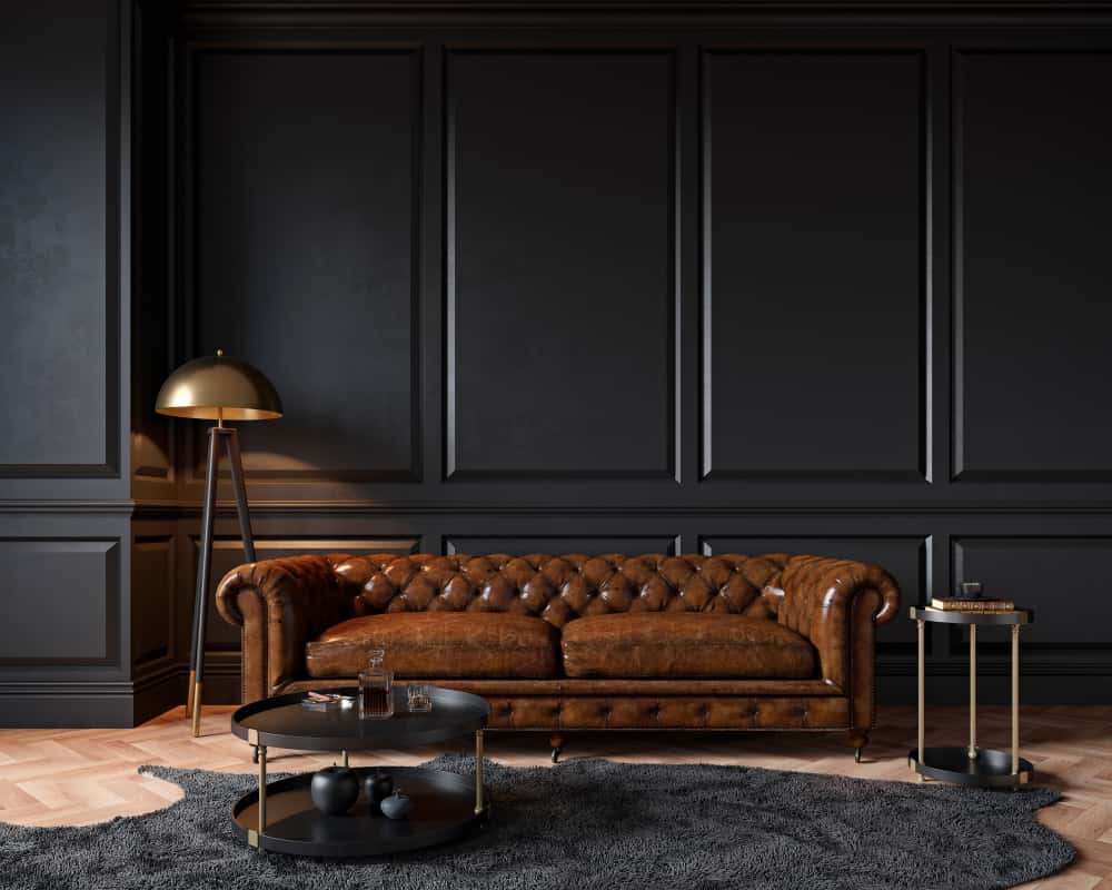Luxurious colour combinations with black and deep brown furniture
