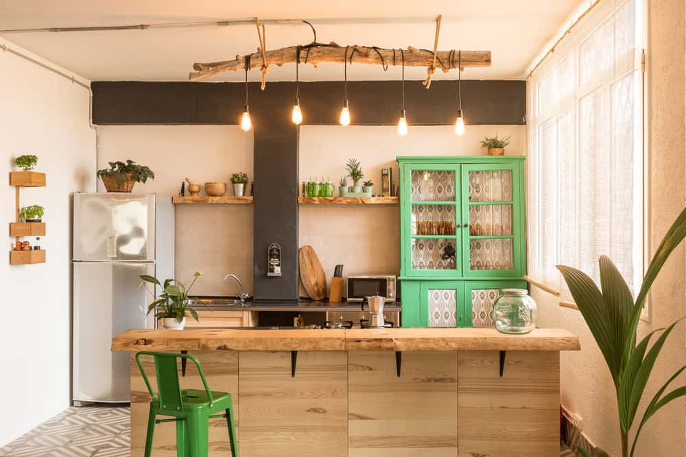 kitchen with a vintage cabinet
