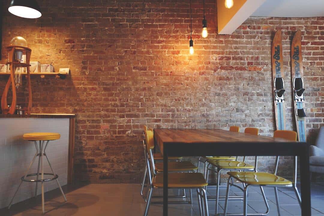 backdrop brick wall design for living room