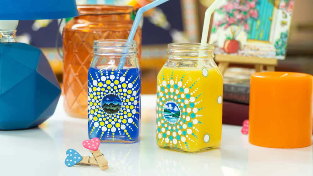 mason jar glass painting