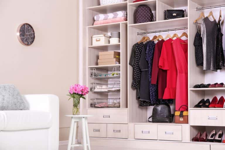 Spacious Wardrobe Dimensions for designer dress and bag storage