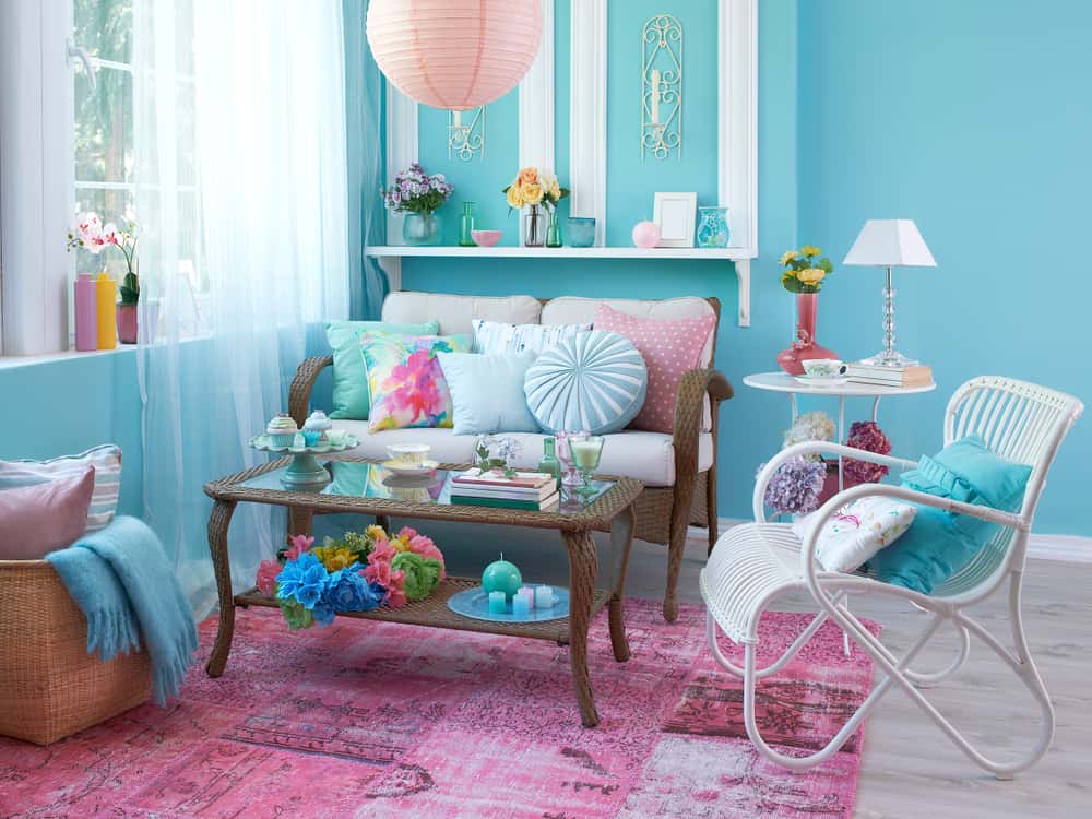 light blue interior
