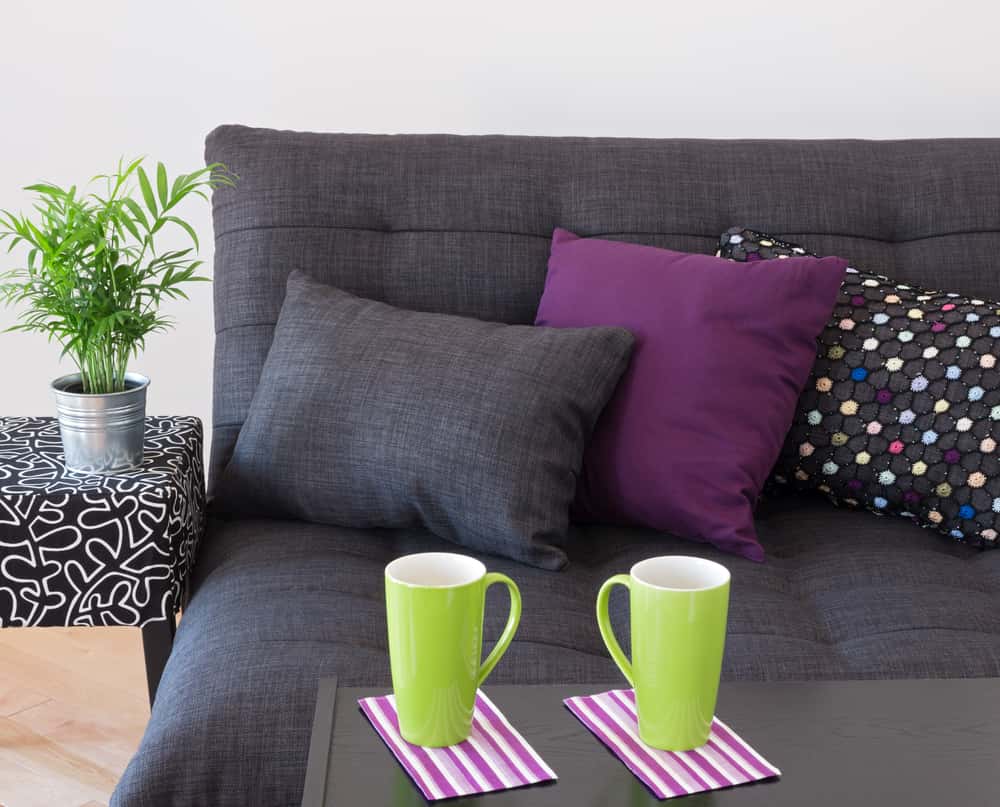 grey and indigo sofa