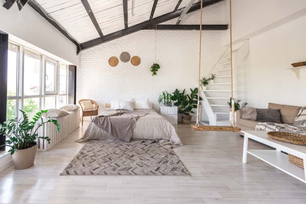 rustic wooden swing