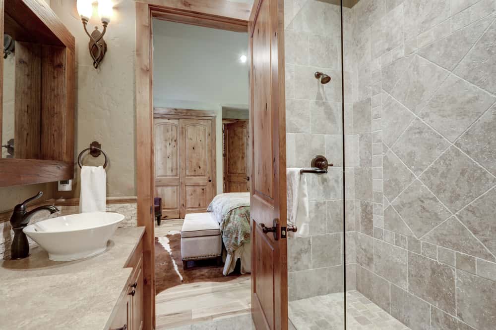 simple wooden door for bathroom