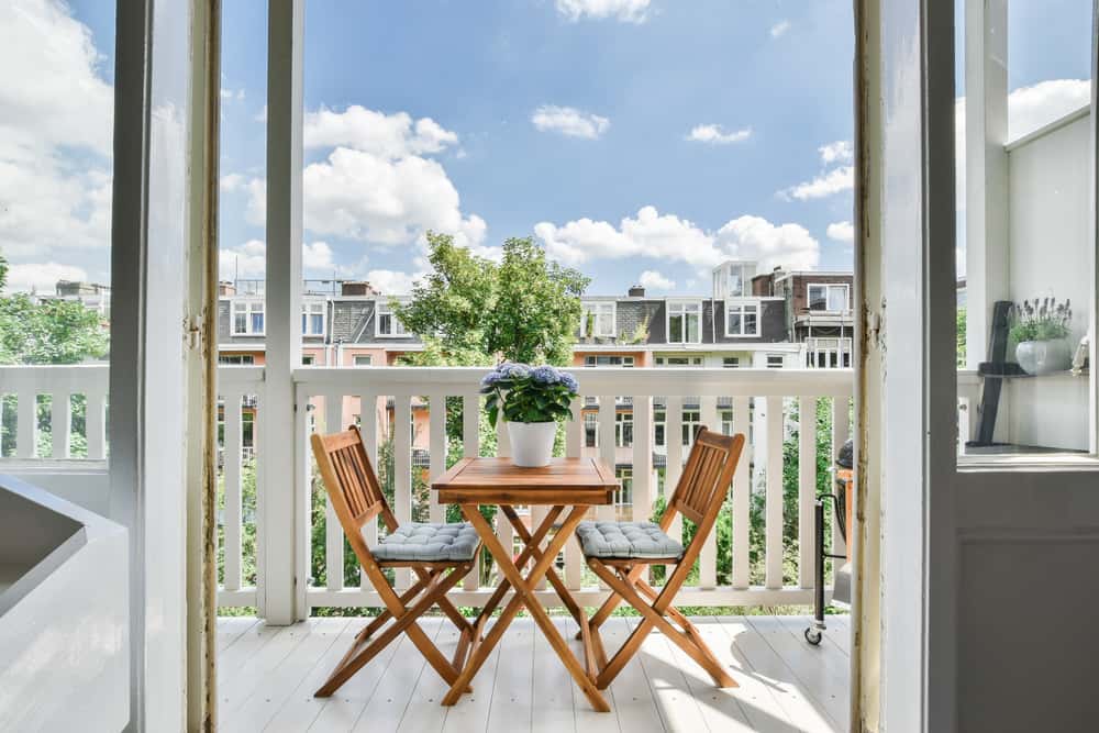 wooden chair and table