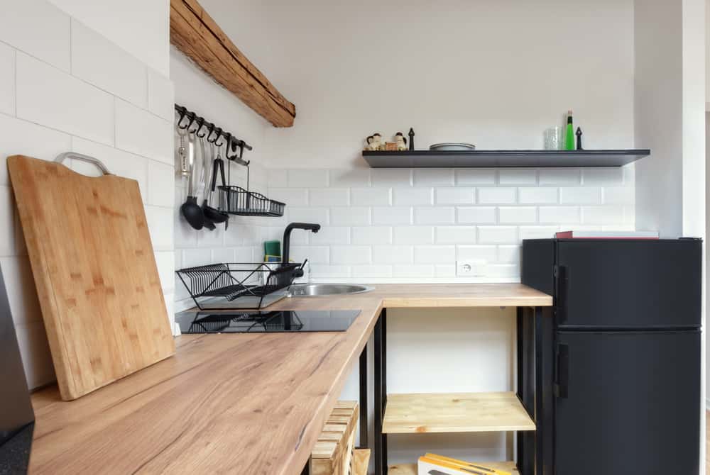 wooden and white italian kitchen