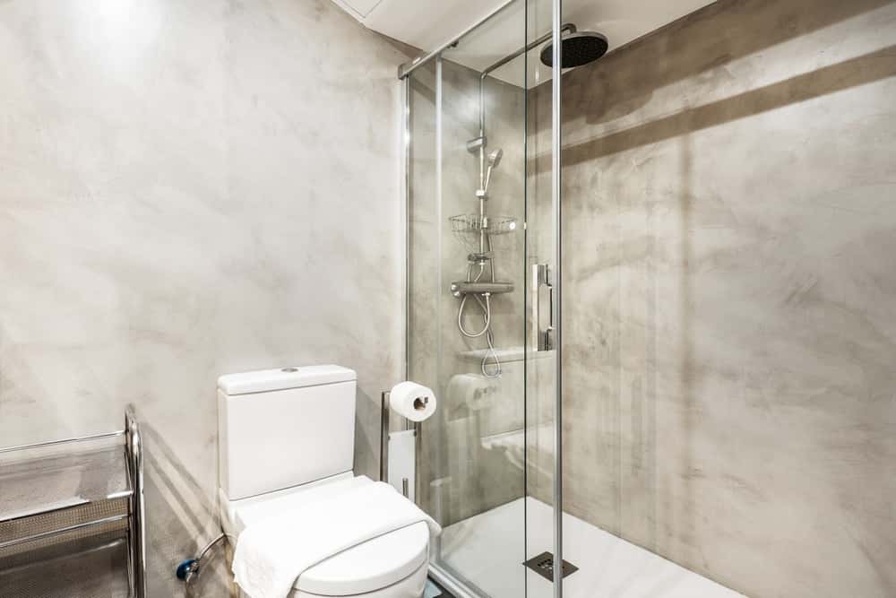 sliding bathroom glass partition