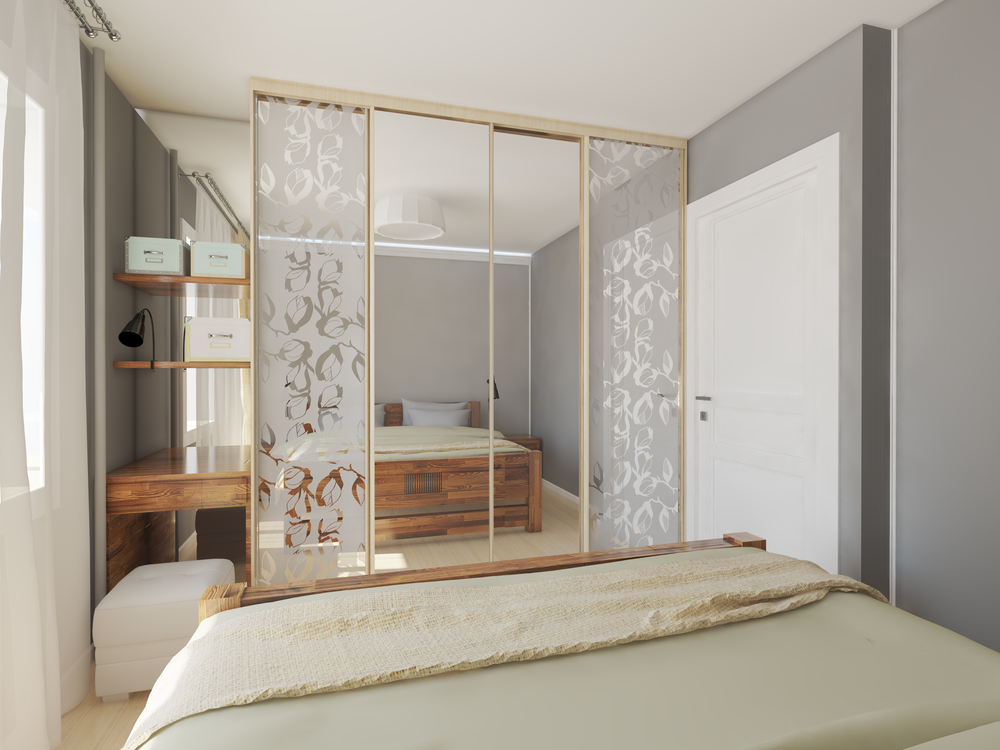 corner wardrobe with a dressing table