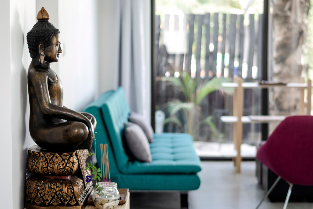 Living room Buddha Placement in Home vastu for serenity and spiritual balance