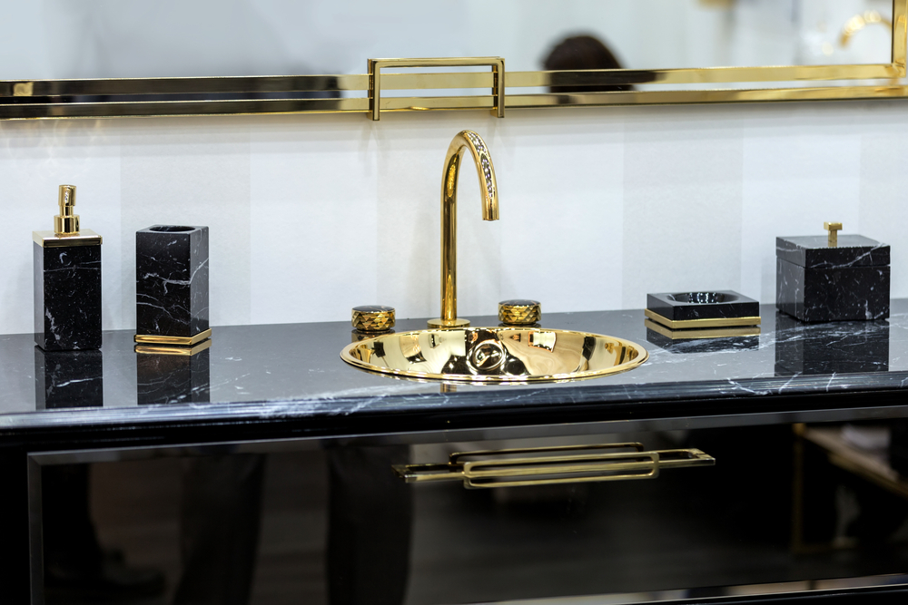 Metallics for bathroom