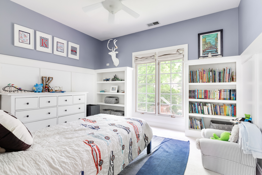 Shelves in bedroom