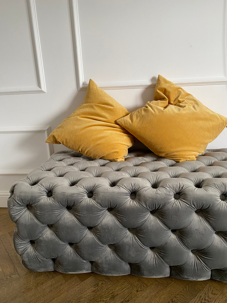 Velvet ottomans