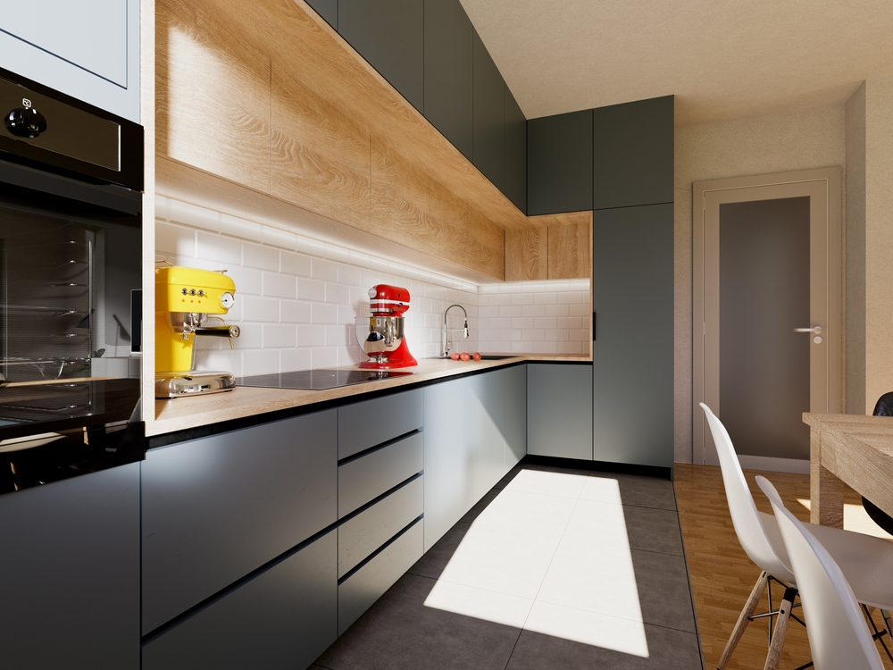 Grey and wood