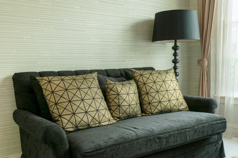 living rooms with gold