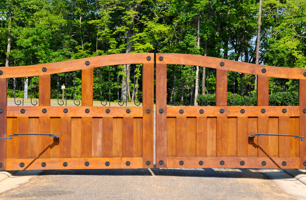wood and metal front gate