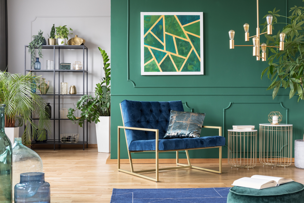 green colored theme for tropical interiors