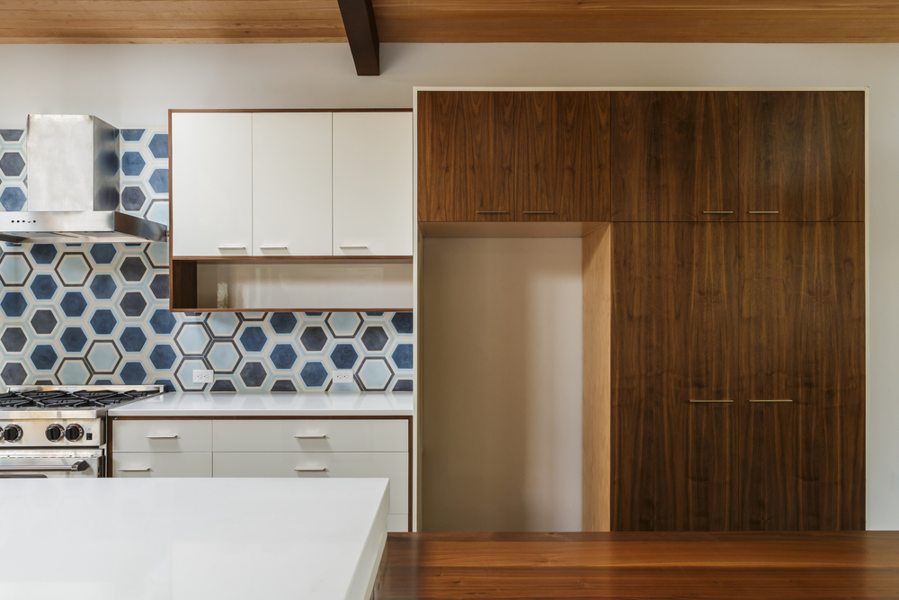 hexagon tile backdrop wall