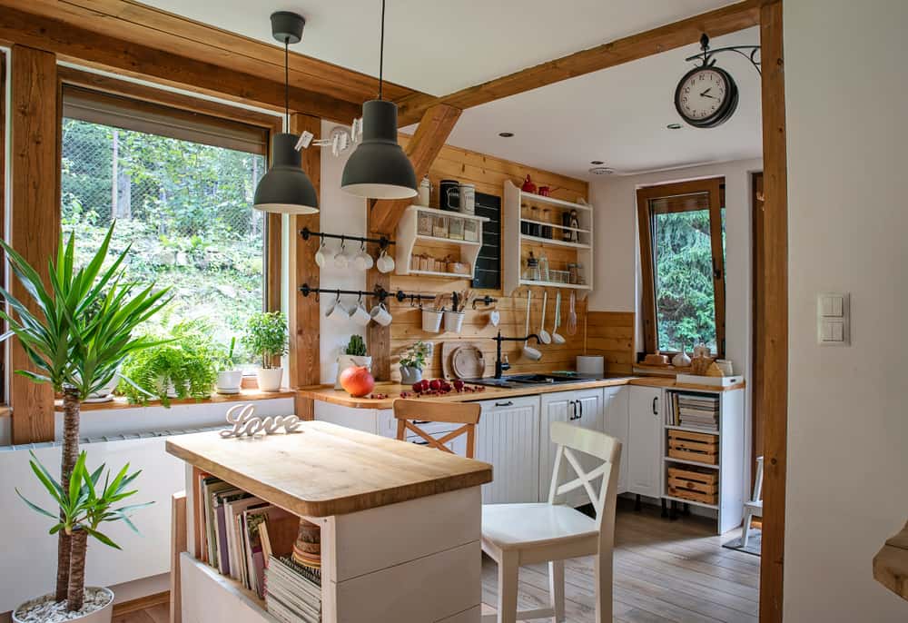 white wood cupboards