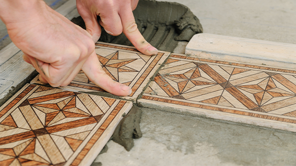 Adding tactile interest: Tiles come in a variety of textures, from s
