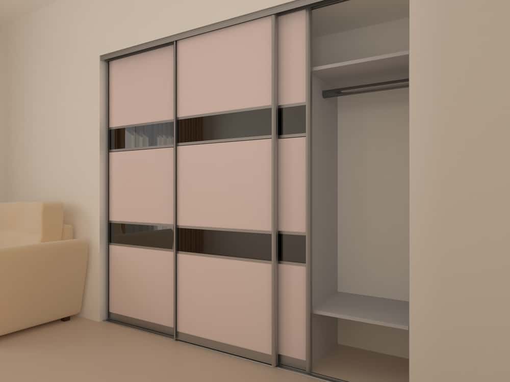 baby pink sliding door wardrobe
