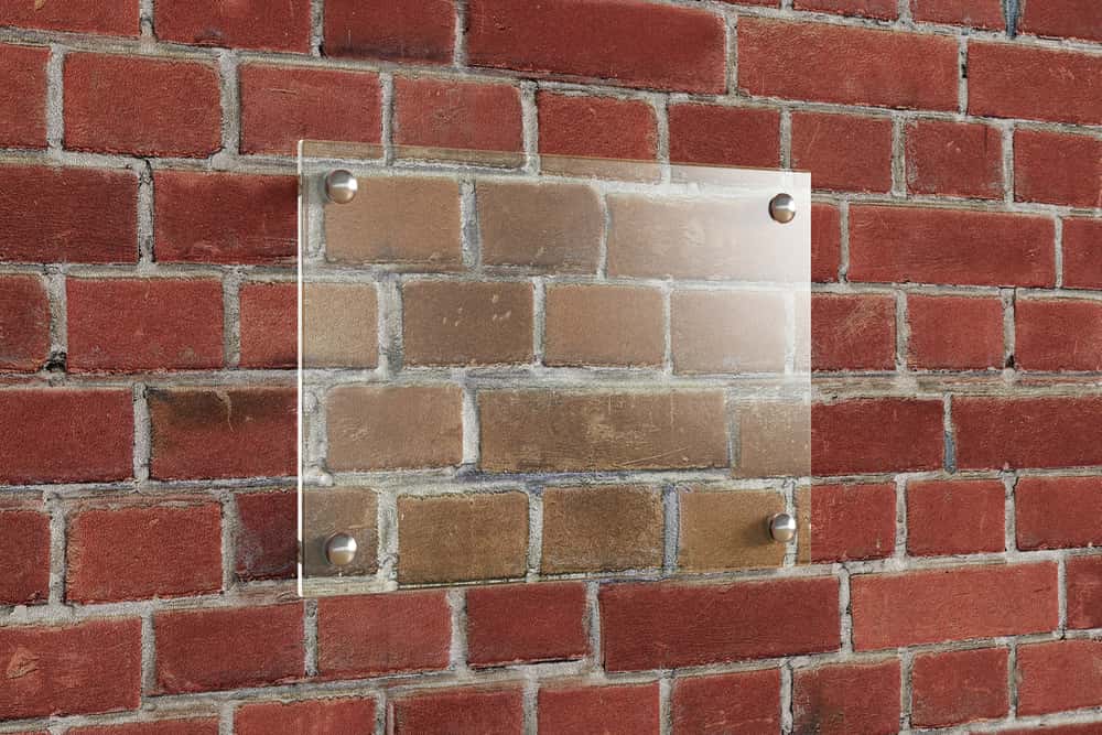 basic glass name plate